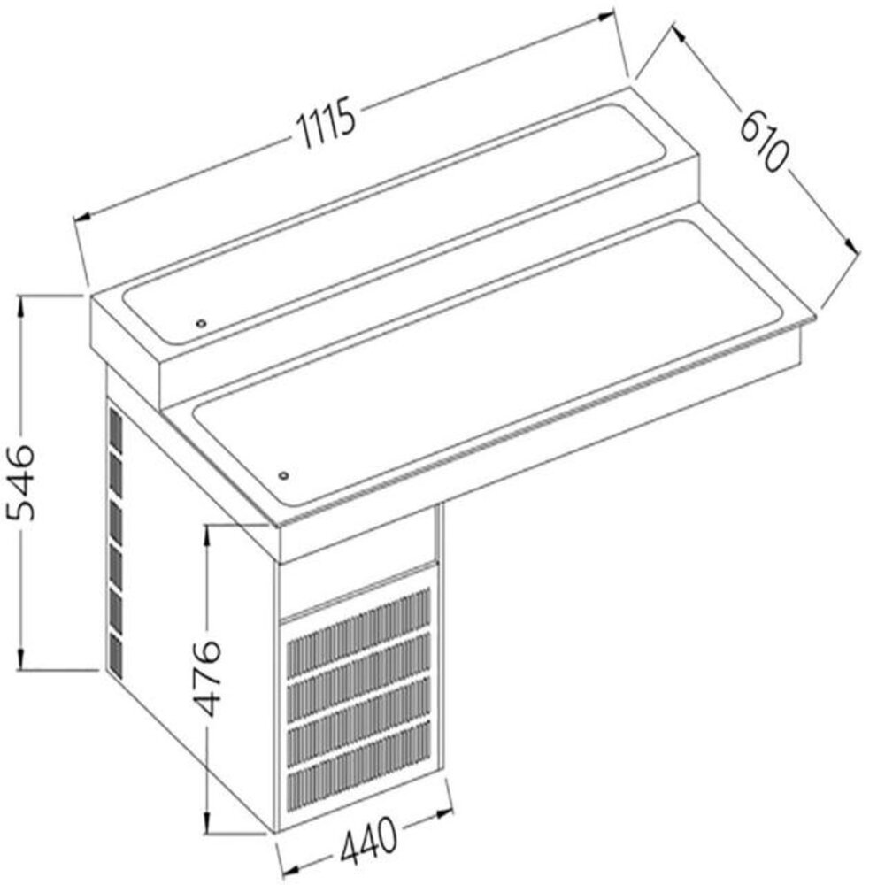 Diamond Element met gekoeld bovenblad, 2 niveaus, 3x gn 1 1 | DI/RPX12-P2N Diamond Element met gekoeld bovenblad, 2 niveaus, 3x gn 1 1 | DI/RPX12-P2N