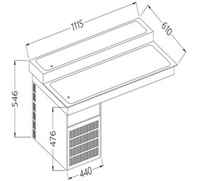 Diamond Element met gekoeld bovenblad, 2 niveaus, 3x gn 1 1 Diamond Element met gekoeld bovenblad, 2 niveaus, 3x gn 1 1