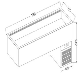 Diamond Element met gekoelde kuip, geventileerd, 5x gn 1 1