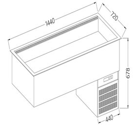 Diamond Element met gekoelde kuip, geventileerd, 4x gn 1 1