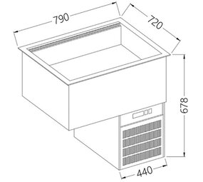 Diamond Element met gekoelde kuip, geventileerd, 2x gn 1 1