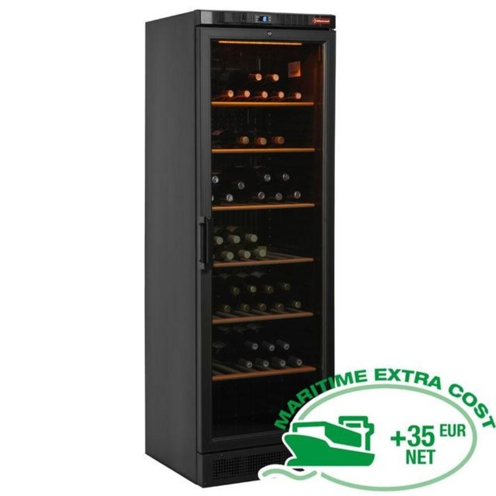 Diamond Geventileerde wijnkast vitrine, 380 liter, zwart | WINE-GL38/R6V Diamond Geventileerde wijnkast vitrine, 380 liter, zwart | WINE-GL38/R6V