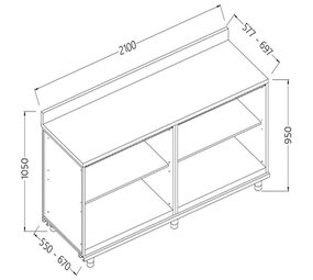 Diamond Neutraal achter meubel, opstaande boord Diamond Neutraal achter meubel, opstaande boord