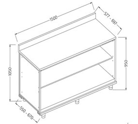 Diamond Neutraal achter meubel, opstaande boord Diamond Neutraal achter meubel, opstaande boord