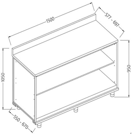 Diamond Neutraal achter meubel, opstaande boord | NL15X/5 Diamond Neutraal achter meubel, opstaande boord | NL15X/5