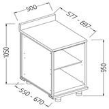 Diamond Neutraal achter meubel, opstaande boord