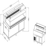 Diamond Statitsche vitrinetoonbank snack _lage ruiten, groep op afstand, met reserve Diamond Statitsche vitrinetoonbank snack _lage ruiten, groep op afstand, met reserve