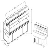 Diamond Statitsche vitrinetoonbank snack _hoge ruiten, groep op afstand, met reserve Diamond Statitsche vitrinetoonbank snack _hoge ruiten, groep op afstand, met reserve