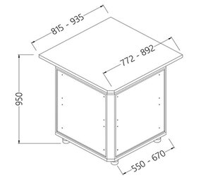 Diamond Neutrale bar toonbanken_kassa gedeelte 90° (gesloten)
