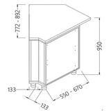 Diamond Neutrale bar toonbanken_kassa gedeelte 45° (gesloten)