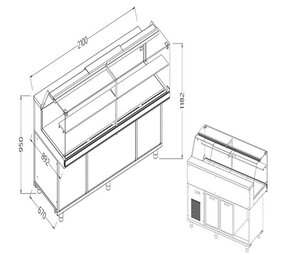 Diamond Vitrinetoonbank snack warm Diamond Vitrinetoonbank snack warm