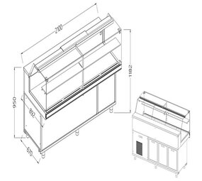 Diamond Vitrinetoonbank snack warm