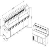 Diamond Statische gekoelde toonbankvitrine voor snacks met reserve _lage ruiten, met groep Diamond Statische gekoelde toonbankvitrine voor snacks met reserve _lage ruiten, met groep