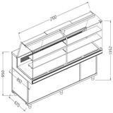 Diamond Statische gekoelde toonbankvitrine voor snacks_hoge ruiten, groep op afstand Diamond Statische gekoelde toonbankvitrine voor snacks_hoge ruiten, groep op afstand