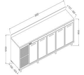 Diamond Neutraal achter meubel, opstaande boord Diamond Neutraal achter meubel, opstaande boord