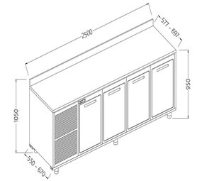 Diamond Neutraal achter meubel, opstaande boord Diamond Neutraal achter meubel, opstaande boord