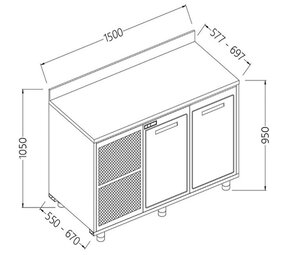 Diamond Neutraal achter meubel, opstaande boord Diamond Neutraal achter meubel, opstaande boord