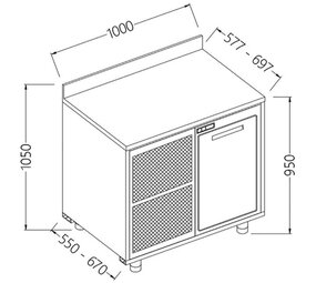 Diamond Neutraal achter meubel, opstaande boord Diamond Neutraal achter meubel, opstaande boord
