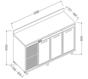 Diamond Neutraal achter meubel, opstaande boord Diamond Neutraal achter meubel, opstaande boord