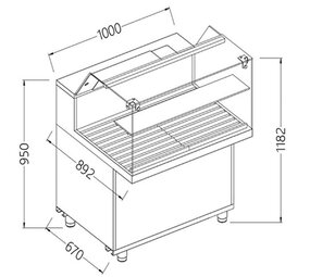 Diamond Snack vitrine voor brood_lage ruiten Diamond Snack vitrine voor brood_lage ruiten
