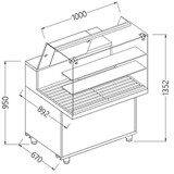 Diamond Snack vitrine voor brood_hoge ruiten Diamond Snack vitrine voor brood_hoge ruiten