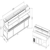 Diamond Geventileerde gekoelde vitrines voor snacks_lage ruiten, met groep, met reserve