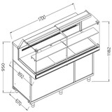Diamond Geventileerde gekoelde vitrines voor snacks_lage ruiten, groep op afstand, zonder reserve
