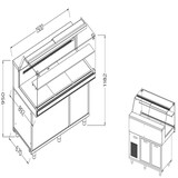 Diamond Geventileerde gekoelde vitrines voor snacks_lage ruiten, met groep, met reserve