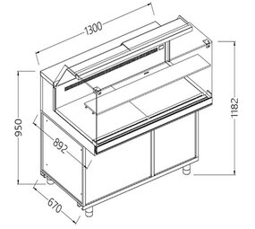 Diamond Geventileerde gekoelde vitrines voor snacks_lage ruiten, groep op afstand, zonder reserve