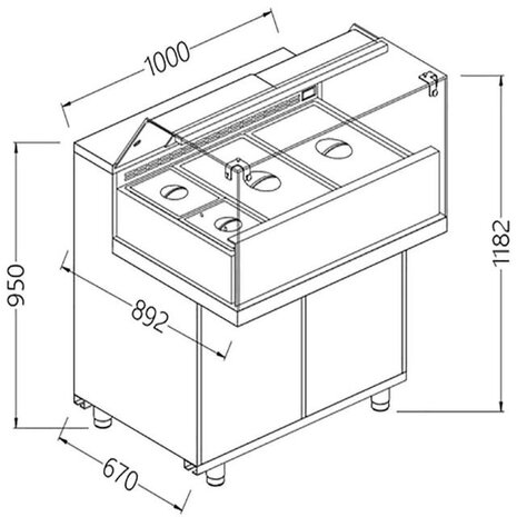Diamond Toonbank vitrine snack saladette_lage ruiten, met groep | VB10XG Diamond Toonbank vitrine snack saladette_lage ruiten, met groep | VB10XG