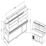 Diamond Geventileerde gekoelde vitrines voor snacks_hoge ruiten, groep op afstand, met reserve Diamond Geventileerde gekoelde vitrines voor snacks_hoge ruiten, groep op afstand, met reserve
