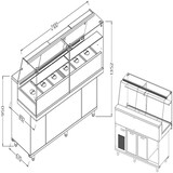 Diamond Toonbank vitrine snack saladette met reserve _hoge ruiten, met groep Diamond Toonbank vitrine snack saladette met reserve _hoge ruiten, met groep