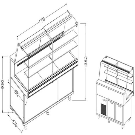 Diamond Geventileerde gekoelde vitrines voor snacks_hoge ruiten, groep op afstand, met reserve | VA17XR/R Diamond Geventileerde gekoelde vitrines voor snacks_hoge ruiten, groep op afstand, met reserve | VA17XR/R