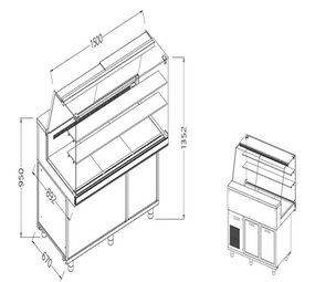 Diamond Geventileerde gekoelde vitrines voor snacks_hoge ruiten, met groep, met reserve Diamond Geventileerde gekoelde vitrines voor snacks_hoge ruiten, met groep, met reserve
