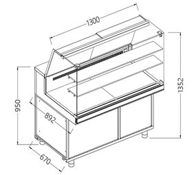 Diamond Geventileerde gekoelde vitrines voor snacks_hoge ruiten, groep op afstand, zonder reserve Diamond Geventileerde gekoelde vitrines voor snacks_hoge ruiten, groep op afstand, zonder reserve