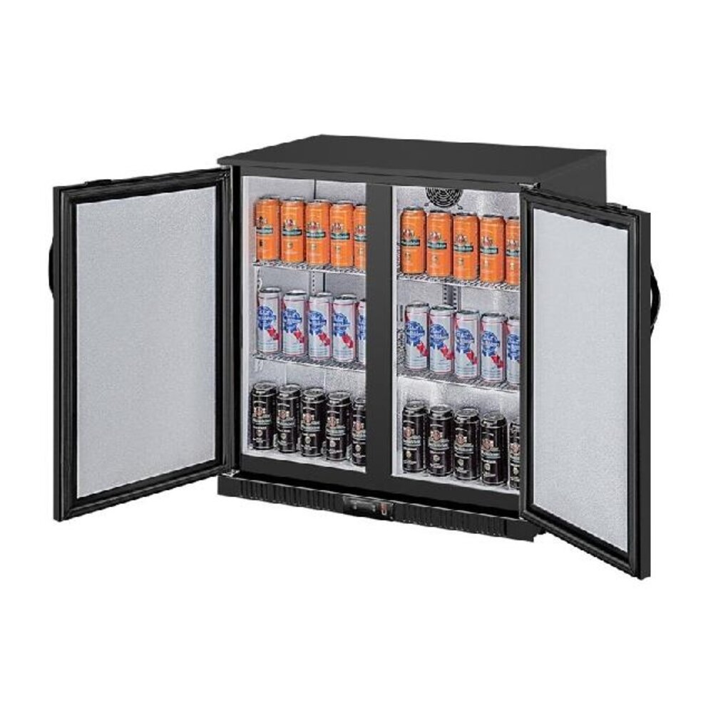 Polar G-serie 2-deurs barkoeling met blinde klapdeuren zwart 208l | GL016 Polar G-serie 2-deurs barkoeling met blinde klapdeuren zwart 208l | GL016