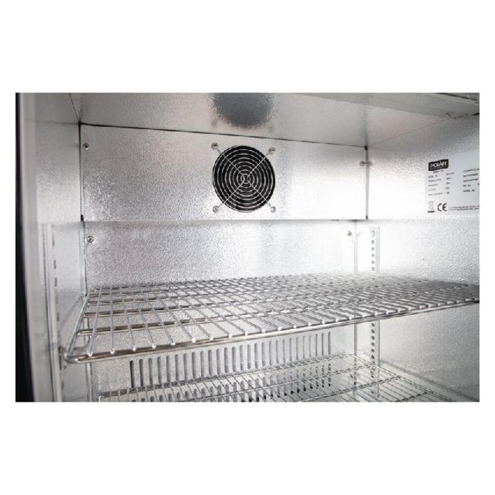 Polar G-serie laag model gekoelde bardisplay met klapdeur zwart 128l | GL011 Polar G-serie laag model gekoelde bardisplay met klapdeur zwart 128l | GL011