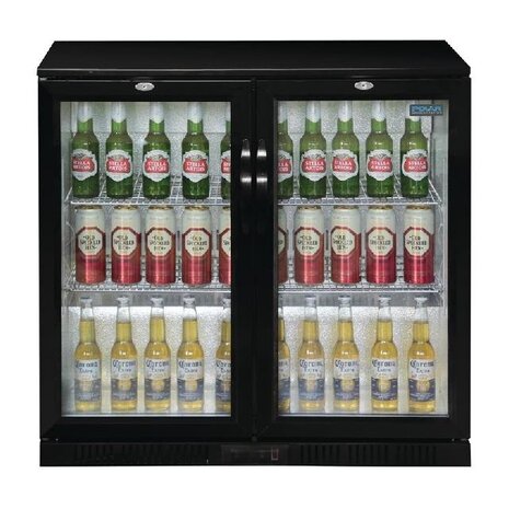 Polar G-serie 2-deurs barkoeling met klapdeuren zwart 208l | GL002 Polar G-serie 2-deurs barkoeling met klapdeuren zwart 208l | GL002