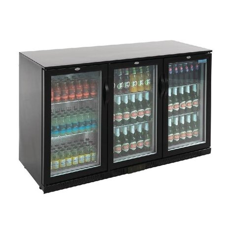 Polar G-serie 3-deurs barkoeling met klapdeuren zwart 330l | GL004 Polar G-serie 3-deurs barkoeling met klapdeuren zwart 330l | GL004