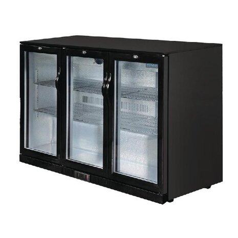 Polar G-serie 3-deurs barkoeling met klapdeuren zwart 330l | GL004 Polar G-serie 3-deurs barkoeling met klapdeuren zwart 330l | GL004