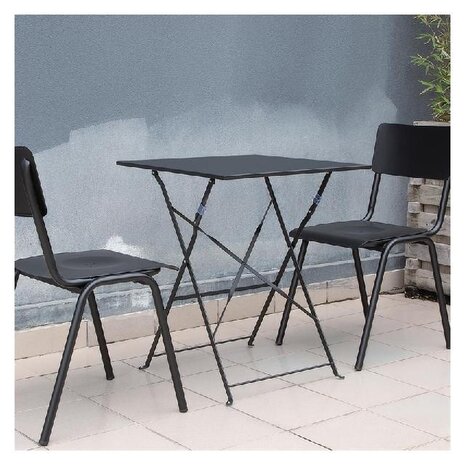 Bolero Vierkante opklapbare stalen tafel zwart 60cm | GK989 Bolero Vierkante opklapbare stalen tafel zwart 60cm | GK989