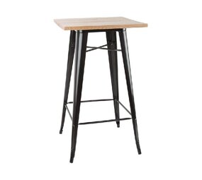 Bolero Bistro bartafel met houten blad zwart Bolero Bistro bartafel met houten blad zwart