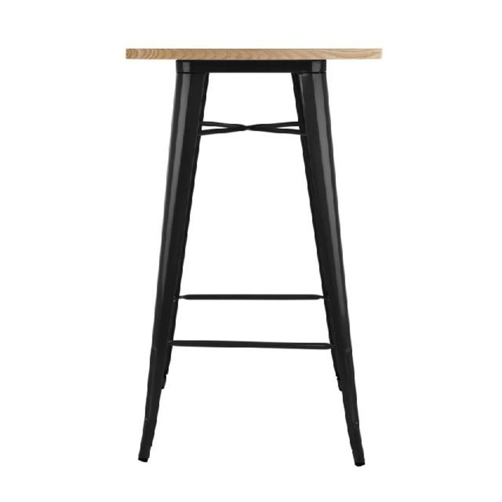 Bolero Bistro bartafel met houten blad zwart | FB595 Bolero Bistro bartafel met houten blad zwart | FB595