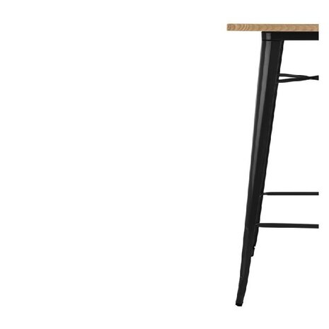 Bolero Bistro bartafel met houten blad zwart | FB595 Bolero Bistro bartafel met houten blad zwart | FB595