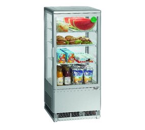 Bartscher Mini-koelvitrine 78l, zilver Bartscher Mini-koelvitrine 78l, zilver