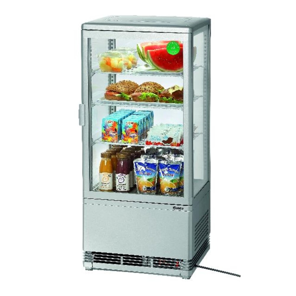 Bartscher Mini-koelvitrine 78l, zilver | 700778G Bartscher Mini-koelvitrine 78l, zilver | 700778G