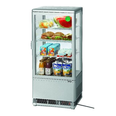 Bartscher Mini-koelvitrine 78l, zilver | 700778G Bartscher Mini-koelvitrine 78l, zilver | 700778G