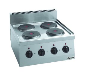 Bartscher El. fornuis 600, b600, 4-pits, ta