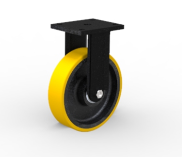 Fixed caster, Ø 150mm, Vulcanized Polyurethane tread, 800KG