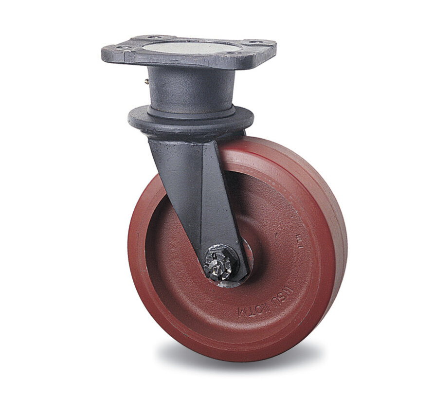 swivel castor, Ø 200mm, vulcanised polyurethane tyre, 1270KG